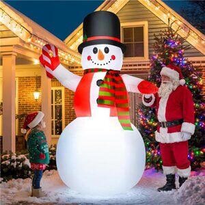 8 FT Christmas Inflatable Snowman Outdoor Decoration, Giant Christmas Blow Up